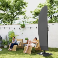 Outsunny 87-Inch Patio Umbrella Cover for for 10ft to 13ft Outdoor Offset Umbrella, Black(m-9)