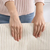 HOMCOM Modern Dining Chairs Set of 4, Kitchen Chairs with Rubberwood Legs and Padded Seat, Beige(m-10)