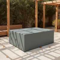 Outsunny Patio Furniture Covers, Waterproof, Windproof Anti-UV 600D Heavy Duty Oxford Fabric Outdoor Furniture Cover for Dining Table Chair Set, 108" x 80" x 35", Charcoal Grey(m-10)