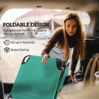 Outsunny Outdoor Folding Lounge Chair, Steel Tanning Chair with Reclining Back, Breathable Mesh for Beach, Yard, Patio, Green(m-6)