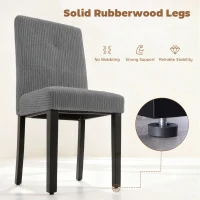 HOMCOM Modern Dining Chairs Set of 4, Kitchen Chairs with Rubberwood Legs and Padded Seat, Dark Grey(m-6)