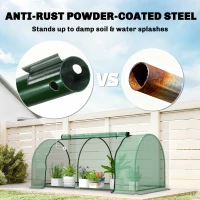 Outsunny Mini Greenhouse Portable Hot House for Plants with Zippered Doors for Outdoor, Indoor, 79" x 39" x 32", Green(m-5)
