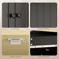 HOMCOM Kitchen Island Cart, Rolling Kitchen Island Table with Drop Leaf, Drawer, Spice and Towel Rack, Black(m-9)