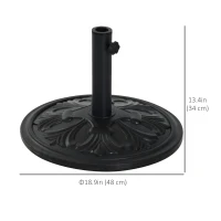 Outsunny 29lbs Cement Round Umbrella Base Heavy Duty 19" HDPE Parasol Stand, Black(m-3)