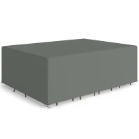 Outsunny Patio Furniture Covers, Waterproof, Windproof Anti-UV 600D Heavy Duty Oxford Fabric Outdoor Furniture Cover for Dining Table Chair Set, 108" x 80" x 35", Charcoal Grey(m-2)