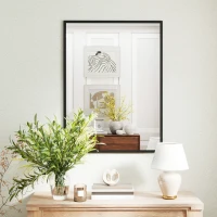 HOMCOM 30" x 40" Bathroom Mirror for Wall, Rectangular Mirror for Living Room, Bedroom, Entryway, Black(m-1)