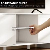 HOMCOM TV Stand for up to 65 Inch TV, Nordic Entertainment Center with 2 Cabinets and 2 Open Shelves for Living Room, White(m-6)