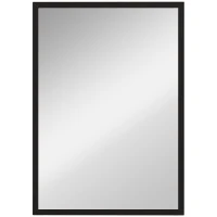 HOMCOM 20" x 28" Bathroom Mirror for Wall, Rectangular Mirror for Living Room, Bedroom, Entryway, Black(m-11)