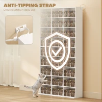 HOMCOM Media Storage Cabinet, 9-Tier DVD Shelf with 21 Adjustable Shelves, Holds 835 CDs, 500 DVDs or 640 Blu-rays, White(m-6)