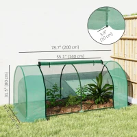 Outsunny Mini Greenhouse Portable Hot House for Plants with Zippered Doors for Outdoor, Indoor, 79" x 39" x 32", Green(m-3)