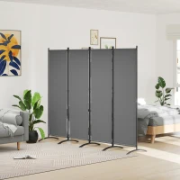 Outsunny Folding Room Divider, Privacy Screen for Home Office Bedroom, 5.6FT Tall, Dark Grey(m-1)