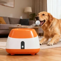 PawHut Automatic Dog Ball Launcher with 26-79 FT Distance, Automatic Ball Launcher for Medium and Large Dogs, Orange(m-9)
