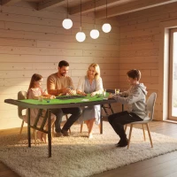 Soozier Poker Table Foldable, 72" Portable Casino Blackjack Table for 8 Players with Felt Surface, Cup Holders, Green(m-10)