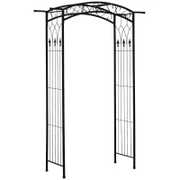 Outsunny 7Ft Garden Arch Arbor, Metal Arch Trellis for Climbing Vines, Garden Archway for Wedding, Bridal Party, Ceremony(m-1)
