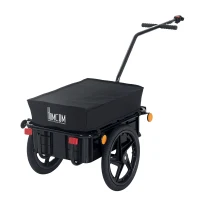 Aosom Bicycle Cargo Trailer with Removable Box and Waterproof Cover, Bike Wagon Trailer with Two 16in Wheels(m-1)