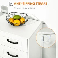 HOMCOM Modern Sideboard Buffet Cabinet with Drawers and Beadboard Door Cupboard Kitchen Storage Cabinet White(m-6)