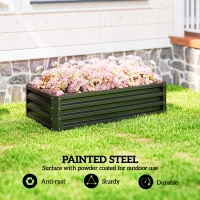 Outsunny Galvanized Raised Garden Bed, 4' x 2' x 1' Metal Planter Box, for Growing Vegetables, Flowers, Herbs, Succulents, Gray(m-4)