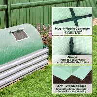 Outsunny Mini Greenhouse with 5 Mesh Windows, Portable Plant Hot House with PE Cover and Steel Frame, 10' x 3' x 2' , Green(m-6)