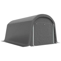 Outsunny 10' x 15' Portable Shed, Outdoor Storage Shed Tent with Roll-Up Zipper Door for Patio Garden Garage, Dark Grey(m-2)