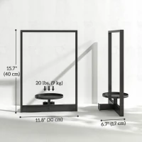 Outsunny 3 Pack Wall Planters for Indoor Plants, Wall-Mounted Metal Plant Stand Shelves, Picture Frame Wall Decor Hanger(m-3)