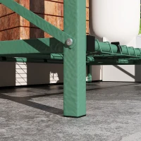 Outsunny Raised Garden Bed with Cover, Metal Elevated Planter Box with Bottom Shelf and Liner, Green(m-9)