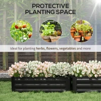 Outsunny Set of 2 Raised Garden Bed, Steel Elevated Planter Box for Flowers, Herbs, Succulents, 39"x20"x12", Black(m-4)