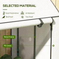 Outsunny Mini Greenhouse with 4 Wire Shelves, Portable Tomato Greenhouse with Roll Up Door, 39.4" x 31.5" x 59.1", White(m-4)