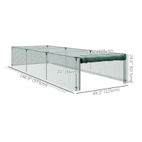 Outsunny 12.2' x 4.1' Plant Protection Cage with Zipper Roll-Up Door, Plant Protector from Animals with Galvanised Steel Frame(m-3)