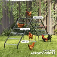 PawHut Chicken Coop Perches with Adjustable Swing, 10 Roosting Bars, for Backyard, Farm(m-5)