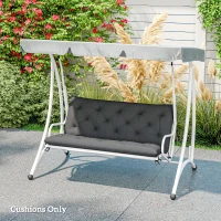 Outsunny 2 Seater Garden Bench Cushion, Soft Thick Outdoor Non-Slip 2 Seater Soft Pad With Backrest for Garden Patio, 47" x 43" x 5", Black(m-7)