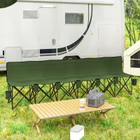 Outsunny 6 Seat Folding Camping Chair with Cup Holder and Carrying Case for Camping, Picnic, Sports Events, Dark Green(m-8)