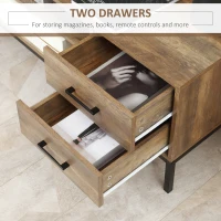 HOMCOM TV Stand for TV up to 50 Inches, TV Cabinet with Door, Open Storage and Drawers, TV Table with Steel Legs, Coffee(m-4)