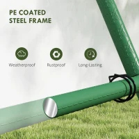 Outsunny Cucumber Trellis for Climbing Plants, Adjustable A-Frame Garden Trellis with Climbing Net, 20 Metal Clips, 4 Net Straps(m-6)