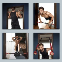 Soozier Pull Up Bar Doorway No Screws, Chin Up Bar with Level Metre, 37.8"-51.2" (96-130cm) Width Adjustable, Max Load 440lbs(m-10)