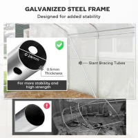 Outsunny Walk-in Tunnel Greenhouse with Galvanized Steel Frame and Windows, Garden Planting Warm House, 13' x 10' x 6.5' , White(m-6)