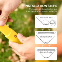 HOMCOM Portable Badminton Net Set with 9.5x5 ft Net, Foldable Badminton Net with 2 Shuttlecocks, 2 Badminton Rackets and 1 Suitcase, for Indoor Outdoor, Beach, Backyard(m-5)