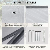 Outsunny 11' x 11' Pop Up Canopy, Double Roof Foldable Canopy Tent with Zipper Mesh Sidewalls, Height Adjustable and Carrying Bag, Event Tent for Patio Garden Backyard, Grey(m-7)