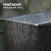 Outsunny 9' x 4' Galvanized Steel Garden Storage Shed with Lockable Doors, Gloves and 2 Air Vents for Backyard, Patio, Lawn(m-7)