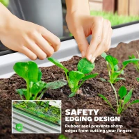 Outsunny 5 x 2.5 x 2 ft Galvanized Raised Garden Bed, Easy DIY Oval Planter Box with Safety Edging and Gloves, Silver(m-6)