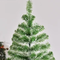 HOMCOM 7FT Christmas Tree Artificial Classic Tree Holiday Indoor Decoration, with Mental Support 968 Tips, Green(m-10)