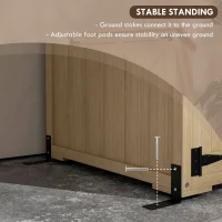 Outsunny Wooden Outdoor Storage Cabinet Garden Shed with Waterproof Asphalt Roof and Lockable Doors, Natural(m-6)