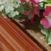 Outsunny 2' x 2' x 1' 2-Pieces Raised Garden Bed w/ Galvanised Steel Frame for Vegetables Flowers Herbs, Dark Brown Wood Effect(m-10)