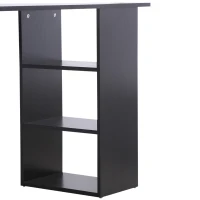 HOMCOM 47" Home Office Computer Desk Bookcase Combo, Writing Table Workstation with 3 Drawer and Storage Shelf - Black(m-9)