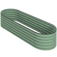 Outsunny 6.5 x 2 x 1.5 FT Galvanized Steel Raised Garden Bed, Metal Garden Bed Planter Box with Safety Edging, Green(m-2)