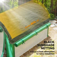 Outsunny Walk-in Tunnel Greenhouse, Plant Hot House with Sunshade Net, Roll-up Mesh Sidewalls, 2 Doors, 6.6' x 10' x 6.5' , Green(m-4)