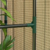 Outsunny Mini Greenhouse with 4 Wire Shelves, Portable Tomato Greenhouse with Roll Up Door, 39.4" x 31.5" x 59.1", White(m-9)