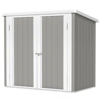 Outsunny 5' x 3' Metal Garden Storage Shed, Tool House with Double Doors for Backyard, Patio, Lawn(m-2)