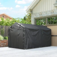 Outsunny Outdoor Storage Shed, UV Resistant Bike Tent with Roll-up Zipper Door, Portable Shed for Bike, Motorcycle, Black(m-9)