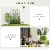 Outsunny Set of 2 Metal Garden Trellis, Decorative Trellis Panels, Bird Design, 150 x 50 cm, Black(m-6)