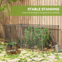 Outsunny Galvanized Steel Crop Cage, Plant Protection Tent with Zippered Door, 8' x 4', Black(m-7)